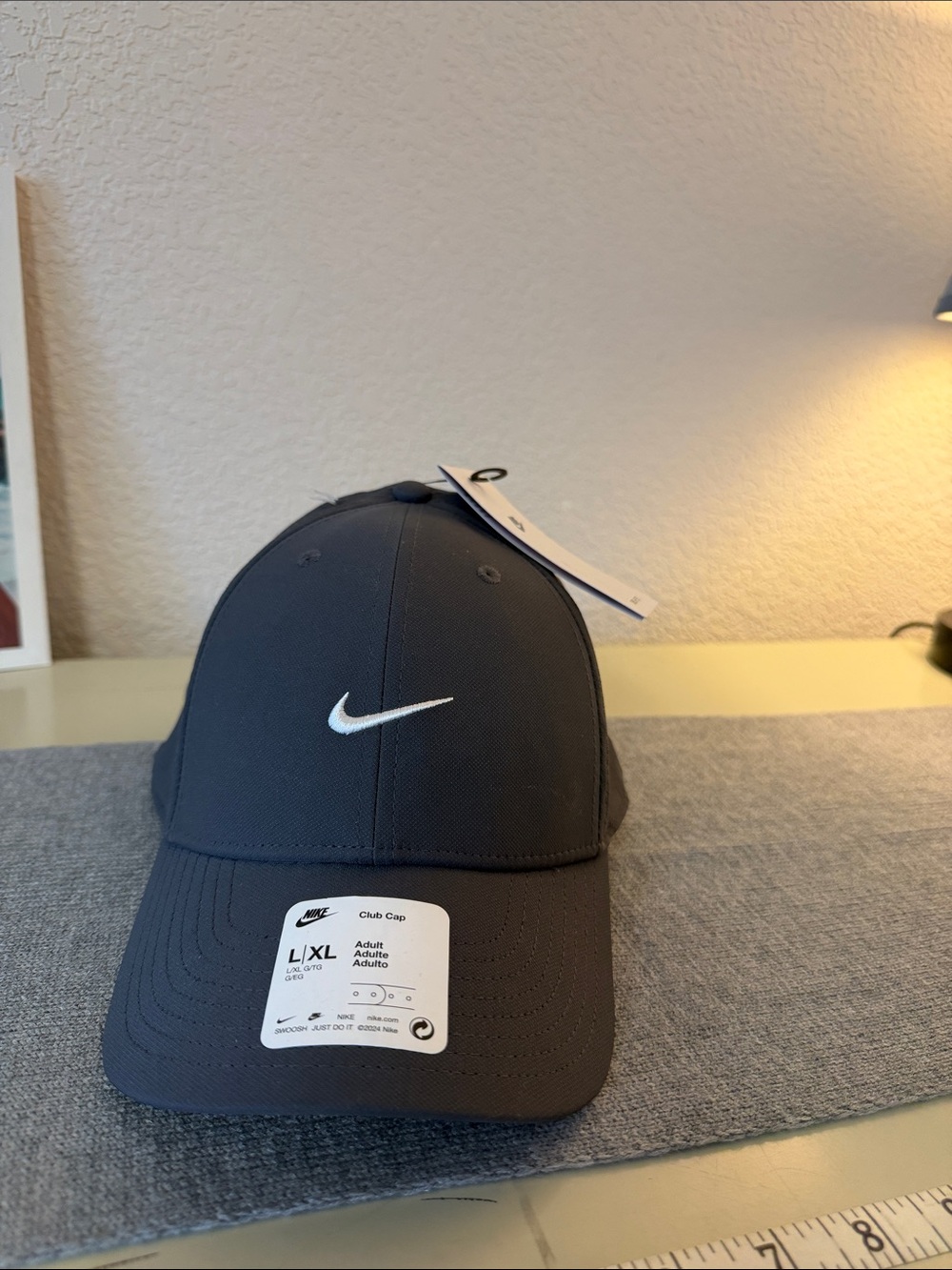NEW Nike Club Cap Black Swoosh Hat L/XL Dri-FIT
